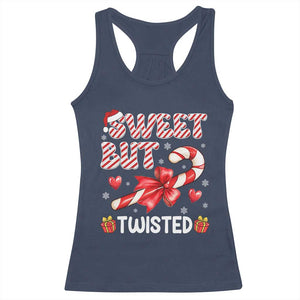 Funny Christmas Racerback Tank Top Sweet But Twisted Candy Cane Xmas Holiday TS10 Navy Print Your Wear