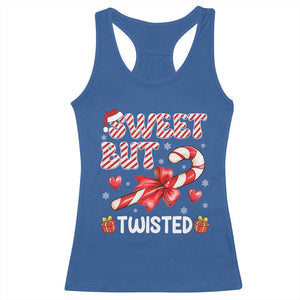 Funny Christmas Racerback Tank Top Sweet But Twisted Candy Cane Xmas Holiday TS10 Royal Blue Print Your Wear