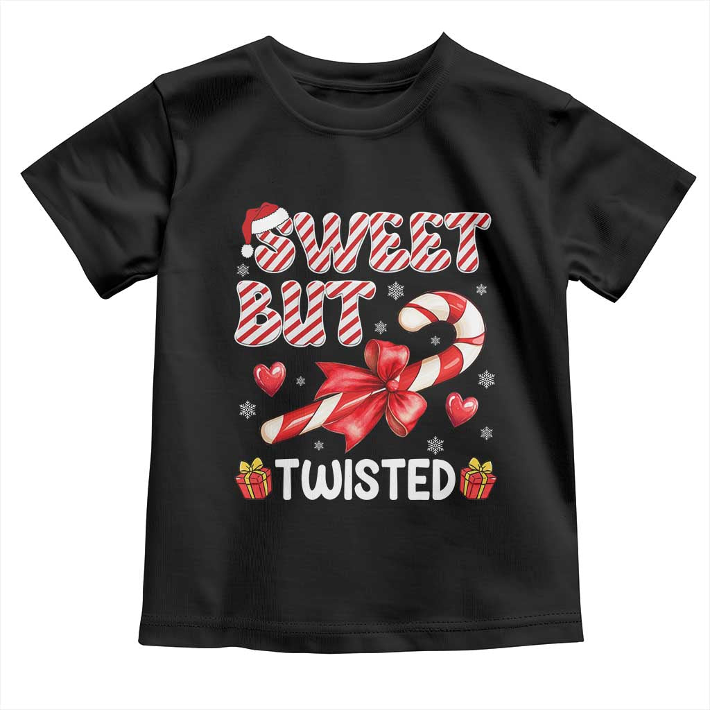 Funny Christmas Toddler T Shirt Sweet But Twisted Candy Cane Xmas Holiday TS10 Black Print Your Wear