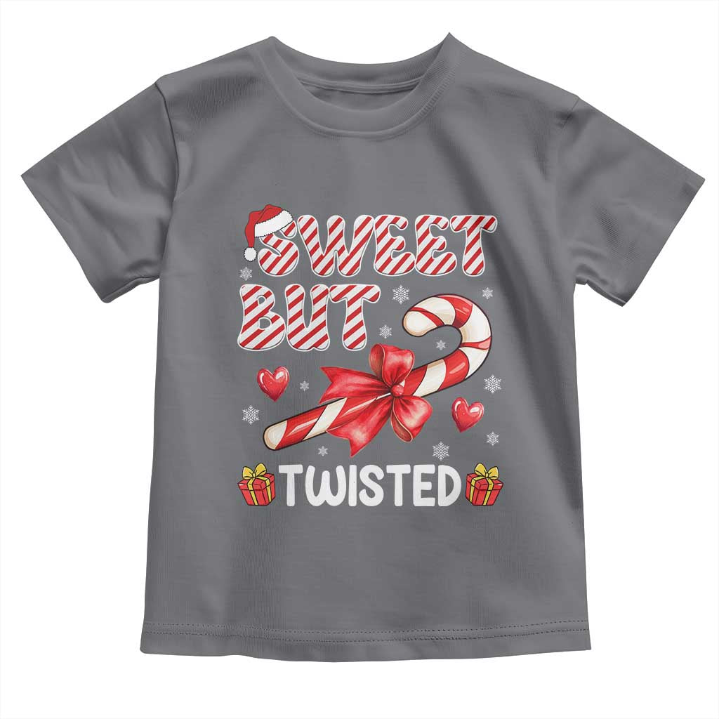 Funny Christmas Toddler T Shirt Sweet But Twisted Candy Cane Xmas Holiday TS10 Charcoal Print Your Wear