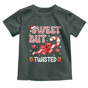 Funny Christmas Toddler T Shirt Sweet But Twisted Candy Cane Xmas Holiday TS10 Dark Forest Green Print Your Wear