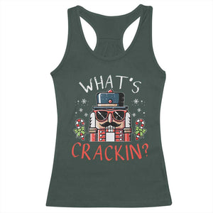Christmas Nutcracker Racerback Tank Top Whats Crackin Funny Xmas TS10 Dark Forest Green Print Your Wear
