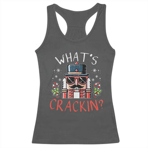 Christmas Nutcracker Racerback Tank Top Whats Crackin Funny Xmas TS10 Dark Heather Print Your Wear