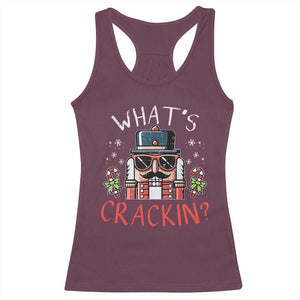 Christmas Nutcracker Racerback Tank Top Whats Crackin Funny Xmas TS10 Maroon Print Your Wear