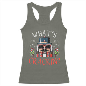 Christmas Nutcracker Racerback Tank Top Whats Crackin Funny Xmas TS10 Military Green Print Your Wear