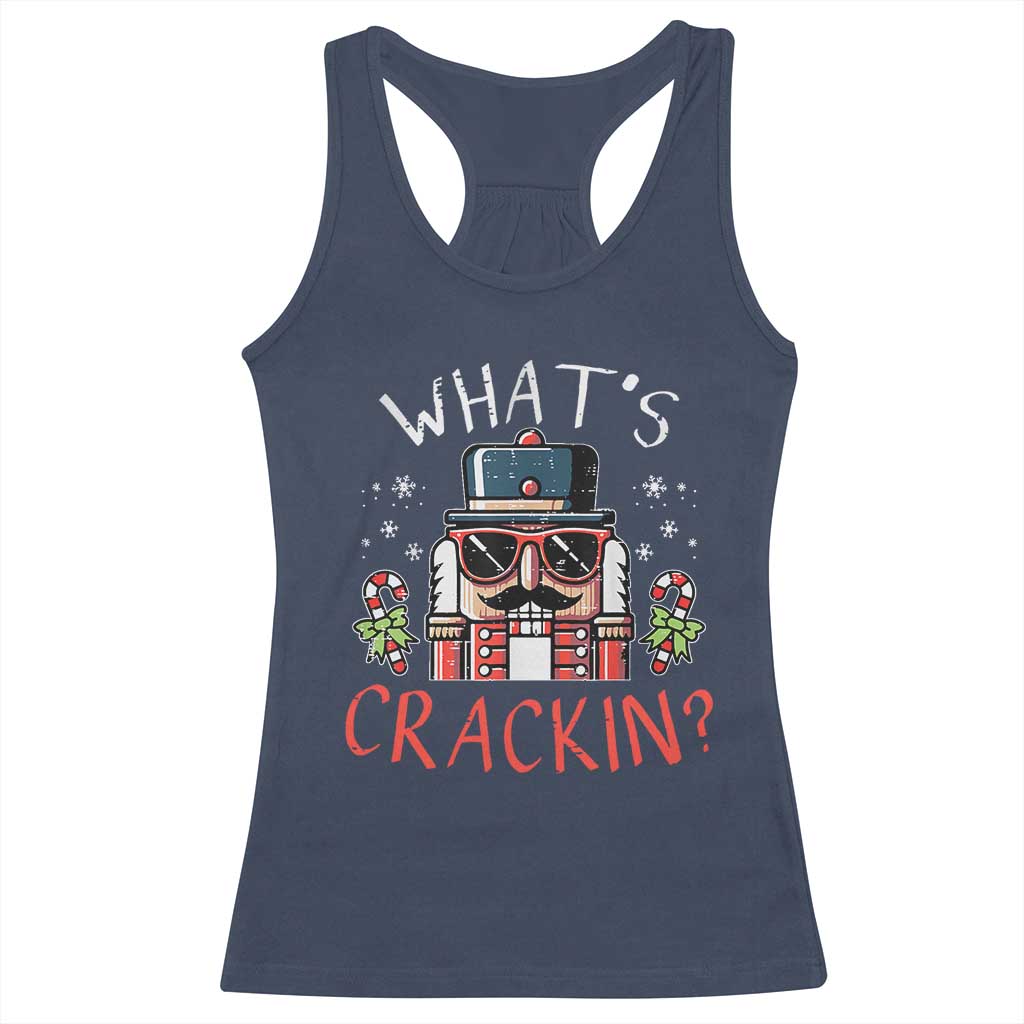 Christmas Nutcracker Racerback Tank Top Whats Crackin Funny Xmas TS10 Navy Print Your Wear