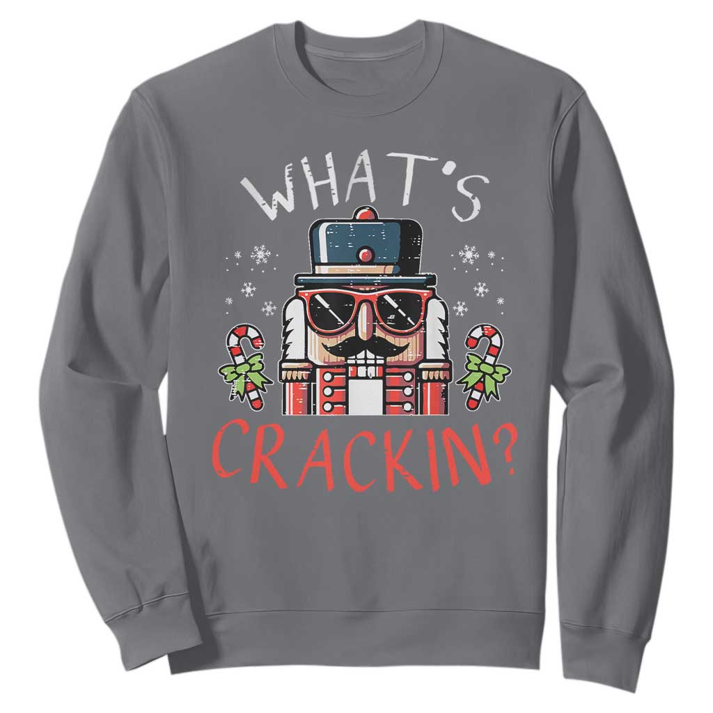 Christmas Nutcracker Sweatshirt Whats Crackin Funny Xmas TS10 Charcoal Print Your Wear
