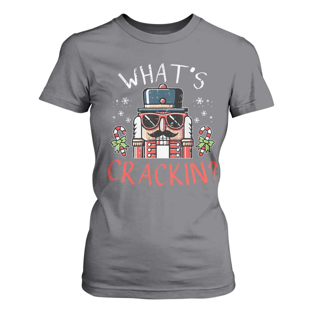 Christmas Nutcracker T Shirt For Women Whats Crackin Funny Xmas TS10 Charcoal Print Your Wear
