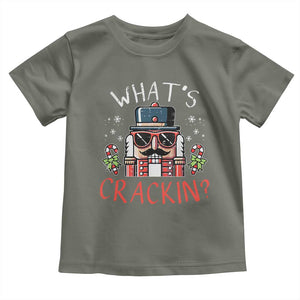Christmas Nutcracker Toddler T Shirt Whats Crackin Funny Xmas TS10 Military Green Print Your Wear