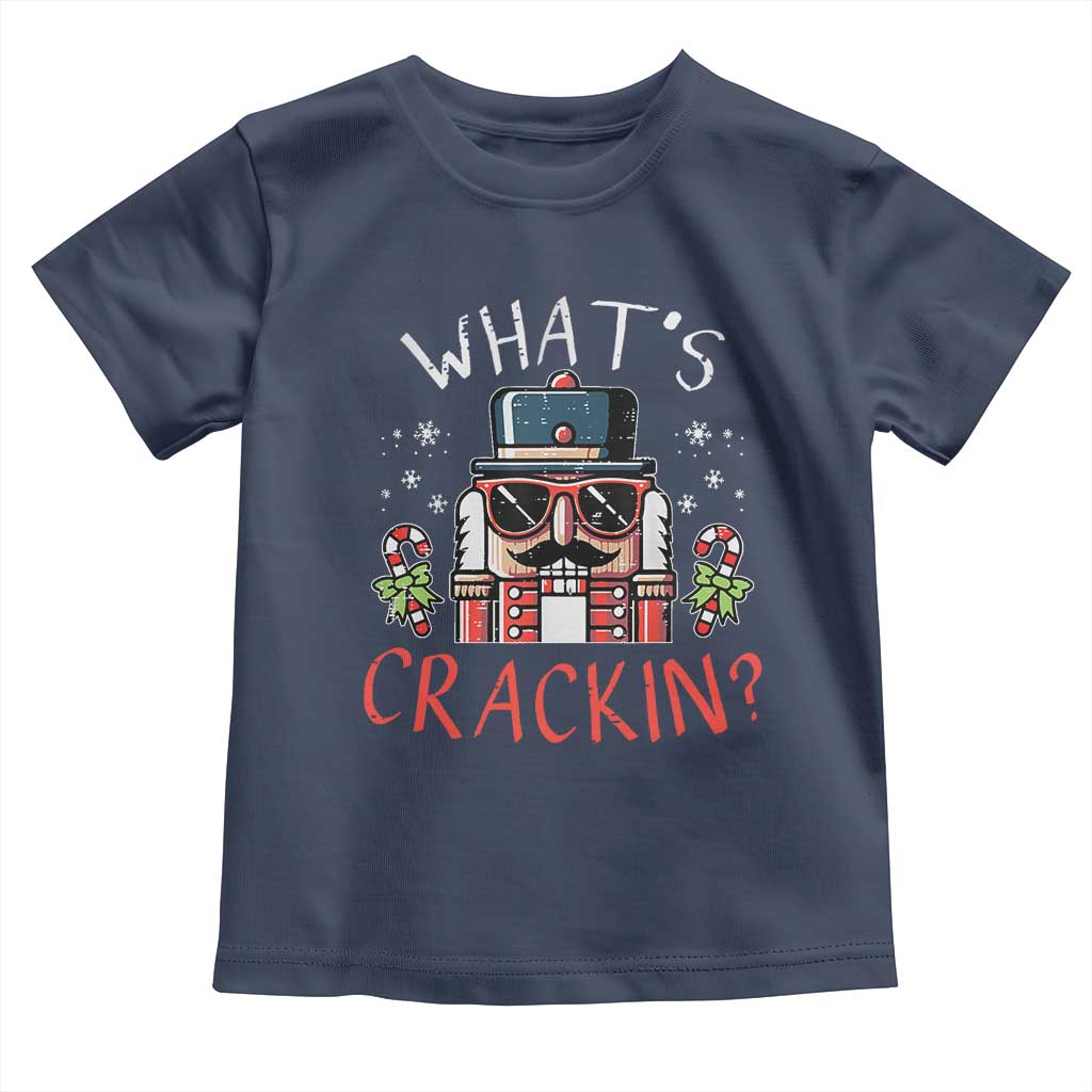 Christmas Nutcracker Toddler T Shirt Whats Crackin Funny Xmas TS10 Navy Print Your Wear