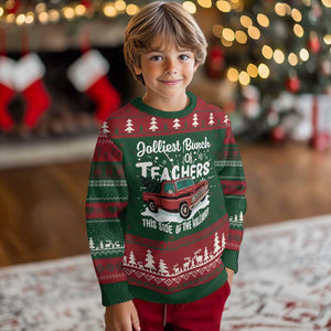 Teacher Xmas Ugly Christmas Sweater Vintage Jolliest Bunch Of Teachers This Side Of The Hallway TS10 Christmas Print Your Wear