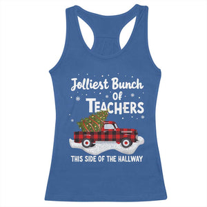 Teacher Christmas Racerback Tank Top Jolliest Bunch Of Teachers This Side Of The Hallway TS10 Royal Blue Print Your Wear