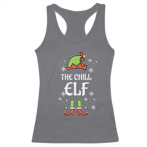 Funny Christmas Chill Guy Racerback Tank Top The Chill Elf Meme Xmas Family Match TS10 Charcoal Print Your Wear