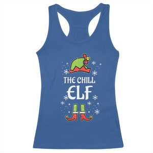 Funny Christmas Chill Guy Racerback Tank Top The Chill Elf Meme Xmas Family Match TS10 Royal Blue Print Your Wear