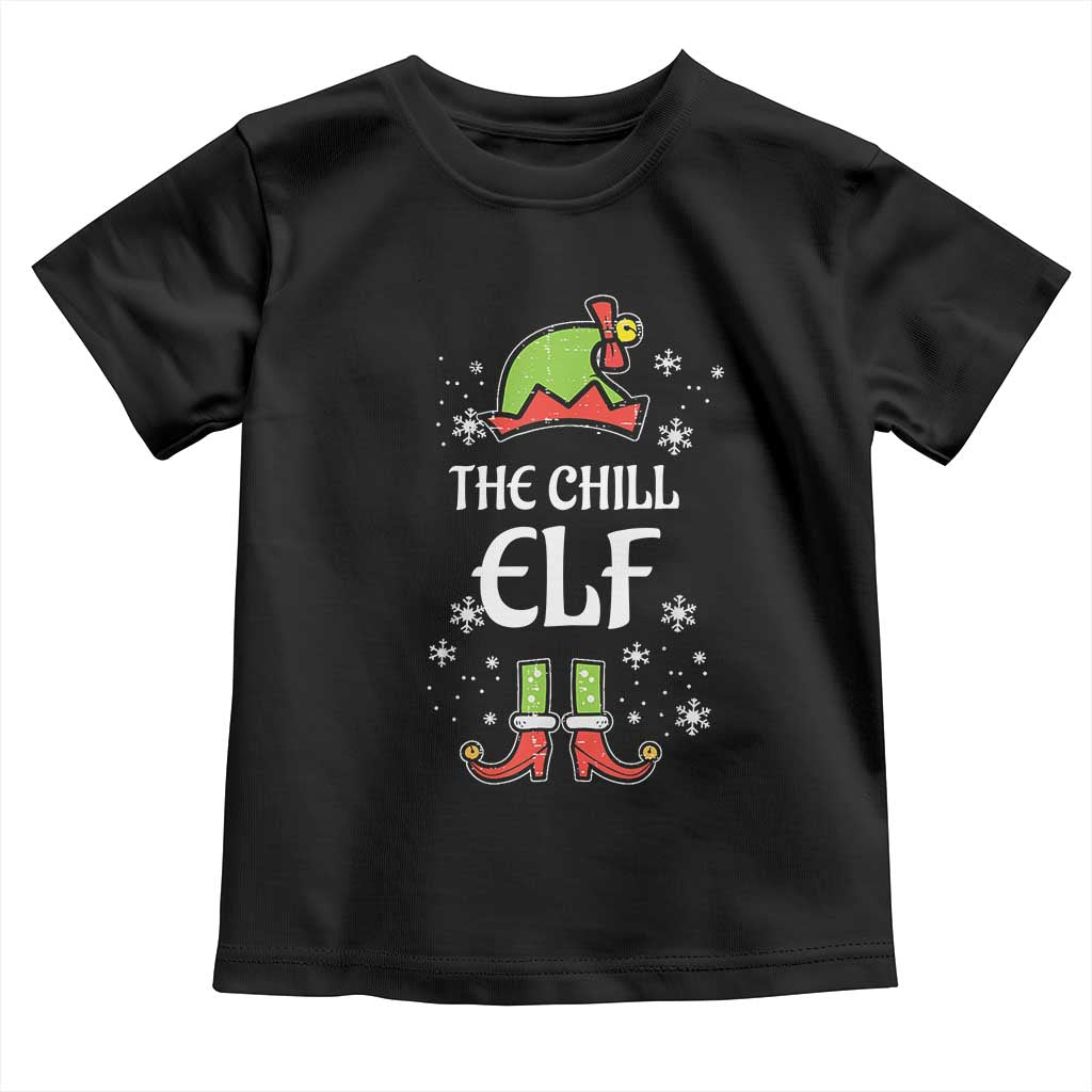 Funny Christmas Chill Guy Toddler T Shirt The Chill Elf Meme Xmas Family Match TS10 Black Print Your Wear