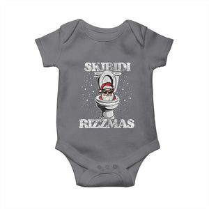 Funny Christmas Baby Onesie Skibidi Rizzmas Rizz Santa Toilet Kid Cool TS10 Charcoal Print Your Wear