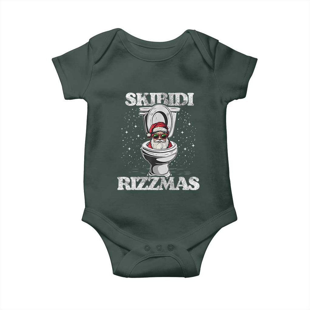 Funny Christmas Baby Onesie Skibidi Rizzmas Rizz Santa Toilet Kid Cool TS10 Print Your Wear