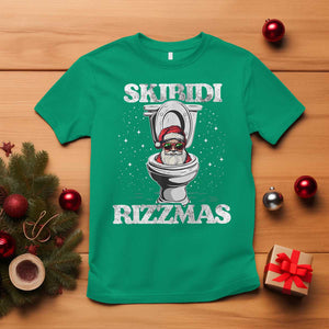 Funny Christmas T Shirt Skibidi Rizzmas Rizz Santa Toilet Kid Cool TS10 Irish Green Print Your Wear