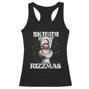 Funny Christmas Racerback Tank Top Skibidi Rizzmas Rizz Santa Toilet Kid Cool TS10 Black Print Your Wear