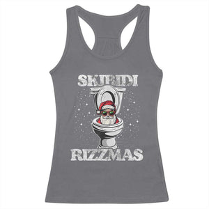 Funny Christmas Racerback Tank Top Skibidi Rizzmas Rizz Santa Toilet Kid Cool TS10 Charcoal Print Your Wear