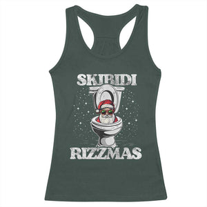 Funny Christmas Racerback Tank Top Skibidi Rizzmas Rizz Santa Toilet Kid Cool TS10 Dark Forest Green Print Your Wear