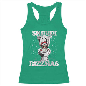 Funny Christmas Racerback Tank Top Skibidi Rizzmas Rizz Santa Toilet Kid Cool TS10 Irish Green Print Your Wear