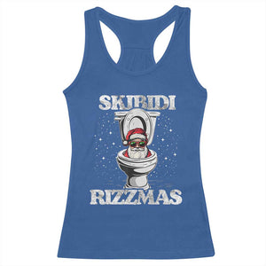 Funny Christmas Racerback Tank Top Skibidi Rizzmas Rizz Santa Toilet Kid Cool TS10 Royal Blue Print Your Wear