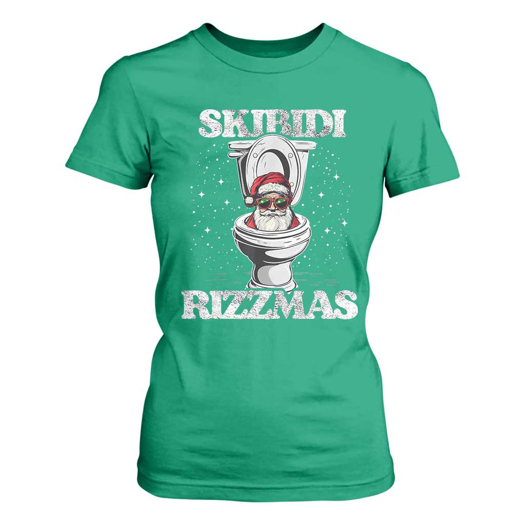 Funny Christmas T Shirt For Women Skibidi Rizzmas Rizz Santa Toilet Kid Cool TS10 Irish Green Print Your Wear
