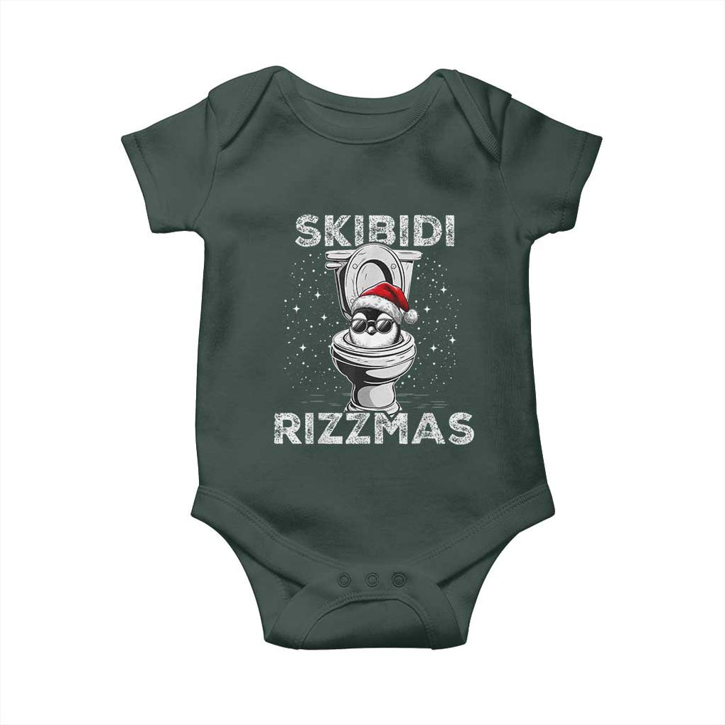 Funny Christmas Baby Onesie Skibidi Rizzmas Rizz Santa Toilet Penguin Kid Cool TS10 Print Your Wear