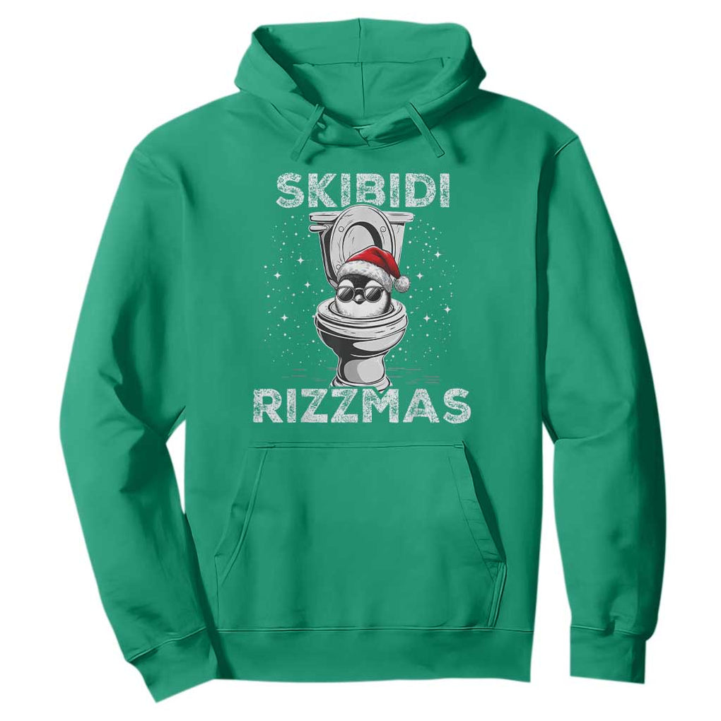 Funny Christmas Hoodie Skibidi Rizzmas Rizz Santa Toilet Penguin Kid Cool TS10 Irish Green Print Your Wear