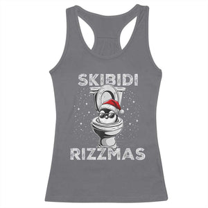 Funny Christmas Racerback Tank Top Skibidi Rizzmas Rizz Santa Toilet Penguin Kid Cool TS10 Charcoal Print Your Wear