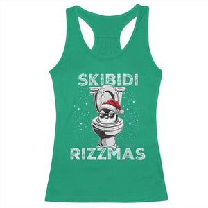 Funny Christmas Racerback Tank Top Skibidi Rizzmas Rizz Santa Toilet Penguin Kid Cool TS10 Irish Green Print Your Wear
