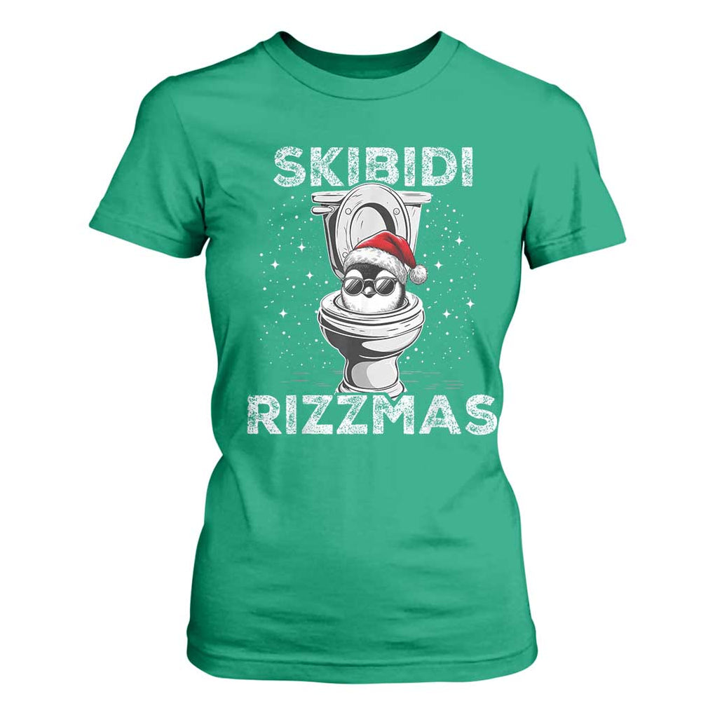 Funny Christmas T Shirt For Women Skibidi Rizzmas Rizz Santa Toilet Penguin Kid Cool TS10 Irish Green Print Your Wear