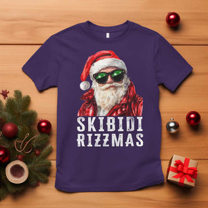 Funny Christmas Santa T Shirt Skibidi Rizzmas Christmas Rizz Santa Claus Charisma Kid Cool TS10 Purple Print Your Wear