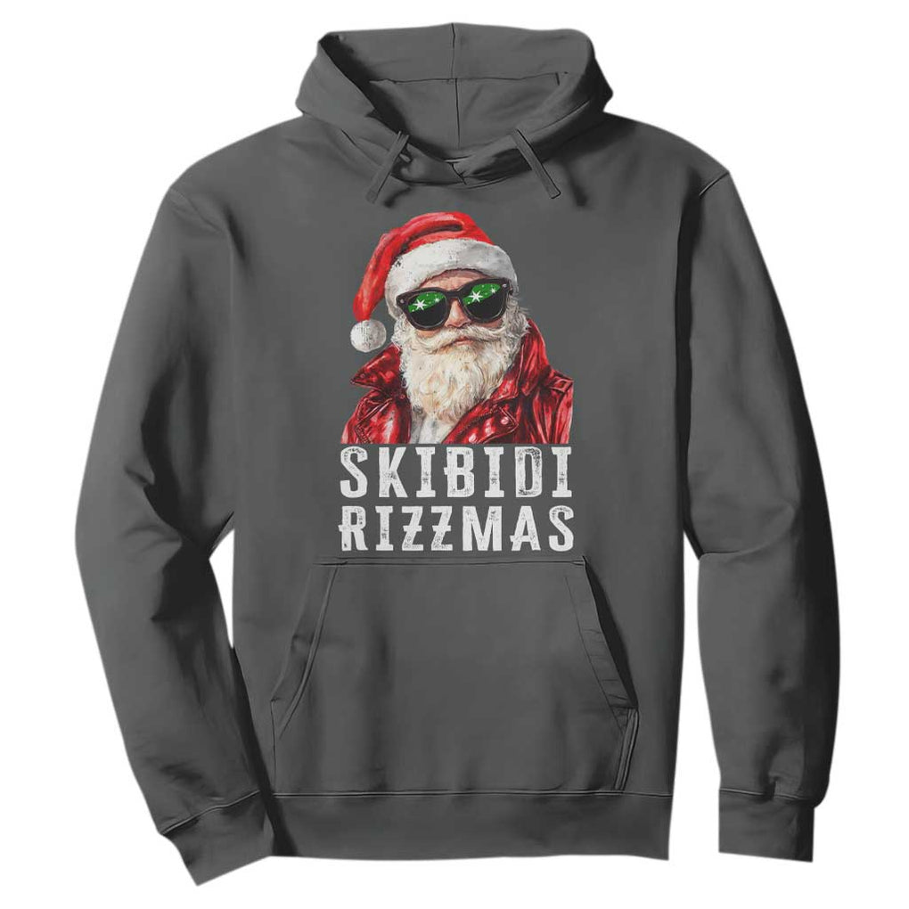 Funny Christmas Santa Hoodie Skibidi Rizzmas Christmas Rizz Santa Claus Charisma Kid Cool TS10 Dark Heather Print Your Wear