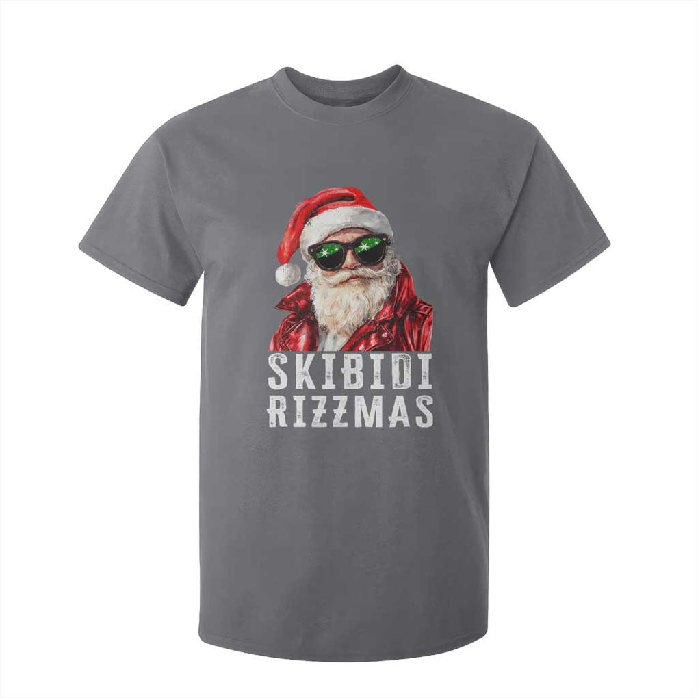 Funny Christmas Santa T Shirt For Kid Skibidi Rizzmas Christmas Rizz Santa Claus Charisma Kid Cool TS10 Charcoal Print Your Wear