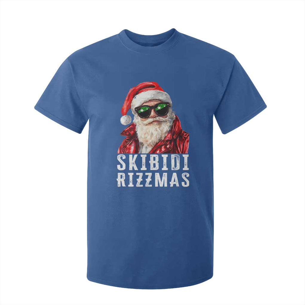 Funny Christmas Santa T Shirt For Kid Skibidi Rizzmas Christmas Rizz Santa Claus Charisma Kid Cool TS10 Royal Blue Print Your Wear