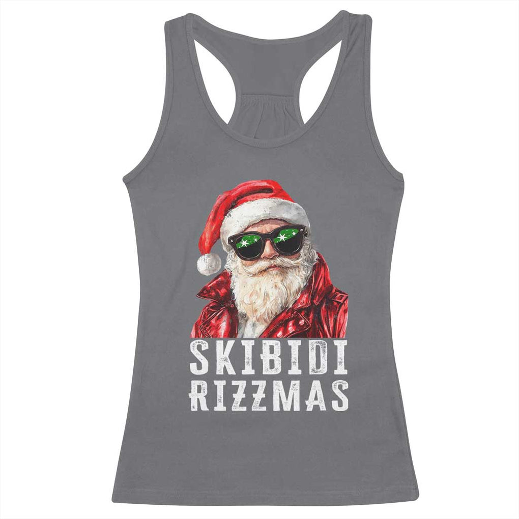 Funny Christmas Santa Racerback Tank Top Skibidi Rizzmas Christmas Rizz Santa Claus Charisma Kid Cool TS10 Charcoal Print Your Wear