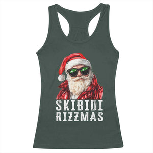 Funny Christmas Santa Racerback Tank Top Skibidi Rizzmas Christmas Rizz Santa Claus Charisma Kid Cool TS10 Dark Forest Green Print Your Wear