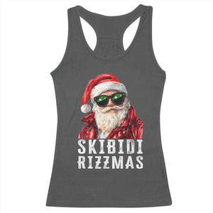 Funny Christmas Santa Racerback Tank Top Skibidi Rizzmas Christmas Rizz Santa Claus Charisma Kid Cool TS10 Dark Heather Print Your Wear