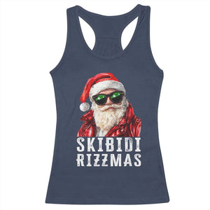 Funny Christmas Santa Racerback Tank Top Skibidi Rizzmas Christmas Rizz Santa Claus Charisma Kid Cool TS10 Navy Print Your Wear