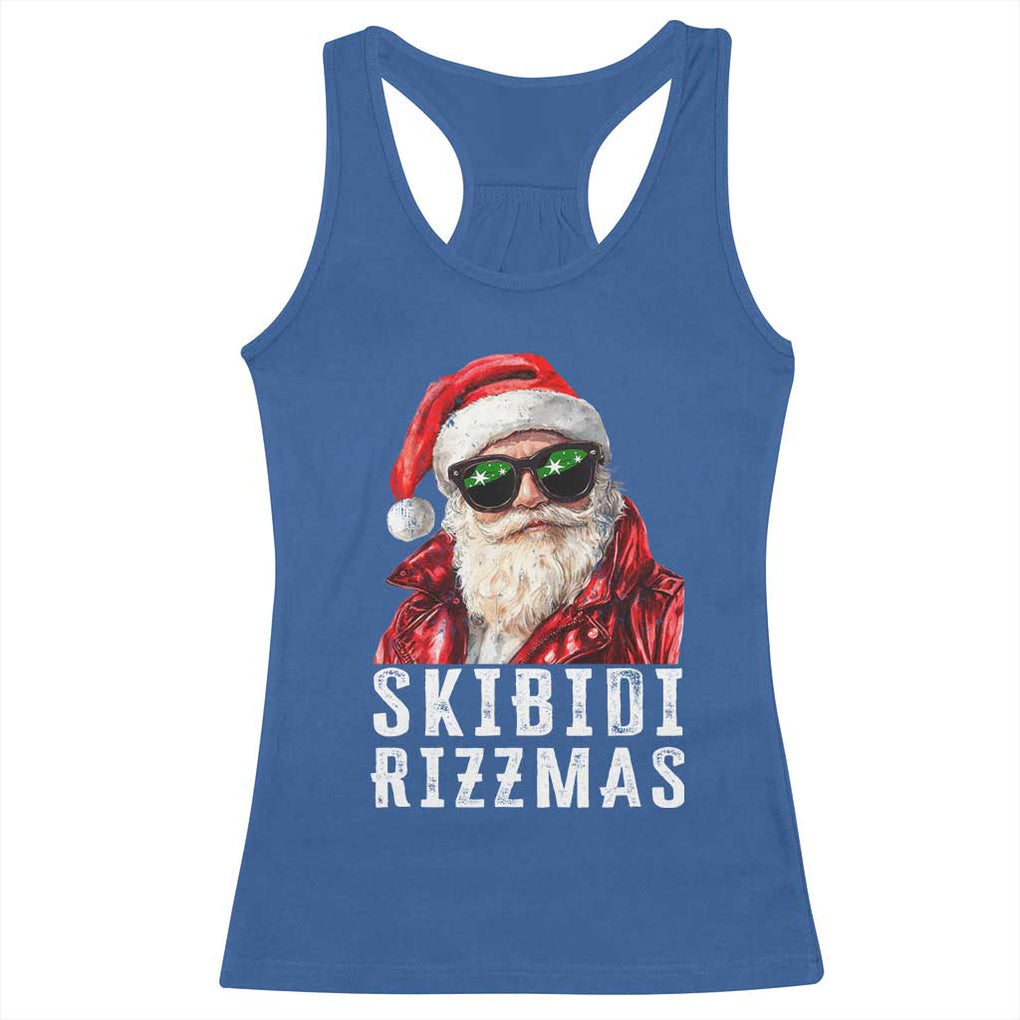 Funny Christmas Santa Racerback Tank Top Skibidi Rizzmas Christmas Rizz Santa Claus Charisma Kid Cool TS10 Royal Blue Print Your Wear