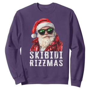 Funny Christmas Santa Sweatshirt Skibidi Rizzmas Christmas Rizz Santa Claus Charisma Kid Cool TS10 Purple Print Your Wear