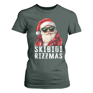 Funny Christmas Santa T Shirt For Women Skibidi Rizzmas Christmas Rizz Santa Claus Charisma Kid Cool TS10 Dark Forest Green Print Your Wear