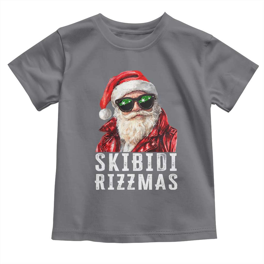 Funny Christmas Santa Toddler T Shirt Skibidi Rizzmas Christmas Rizz Santa Claus Charisma Kid Cool TS10 Charcoal Print Your Wear