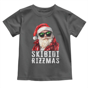 Funny Christmas Santa Toddler T Shirt Skibidi Rizzmas Christmas Rizz Santa Claus Charisma Kid Cool TS10 Dark Heather Print Your Wear