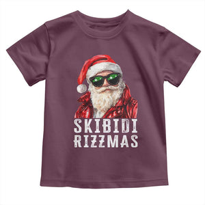 Funny Christmas Santa Toddler T Shirt Skibidi Rizzmas Christmas Rizz Santa Claus Charisma Kid Cool TS10 Maroon Print Your Wear