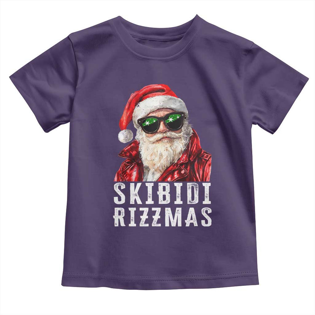 Funny Christmas Santa Toddler T Shirt Skibidi Rizzmas Christmas Rizz Santa Claus Charisma Kid Cool TS10 Purple Print Your Wear
