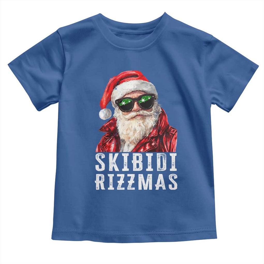 Funny Christmas Santa Toddler T Shirt Skibidi Rizzmas Christmas Rizz Santa Claus Charisma Kid Cool TS10 Royal Blue Print Your Wear