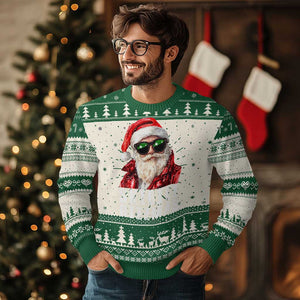 Funny Xmas Santa Ugly Christmas Sweater Skibidi Rizzmas Christmas Rizz Santa Claus Charisma Kid Cool TS10 Green Print Your Wear